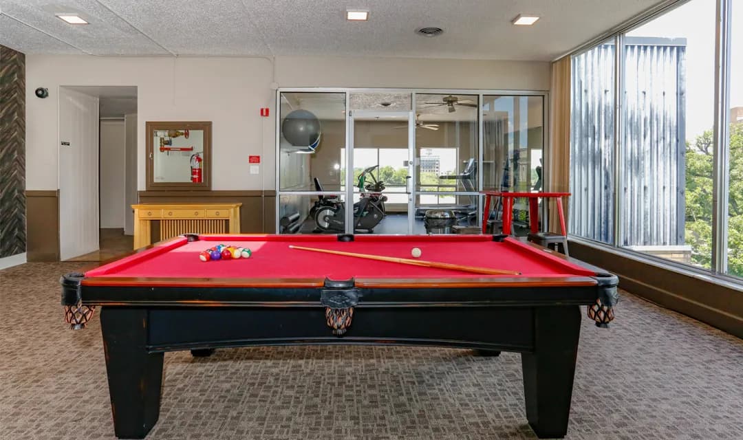 Billiards Room at Riverstone Apartments
