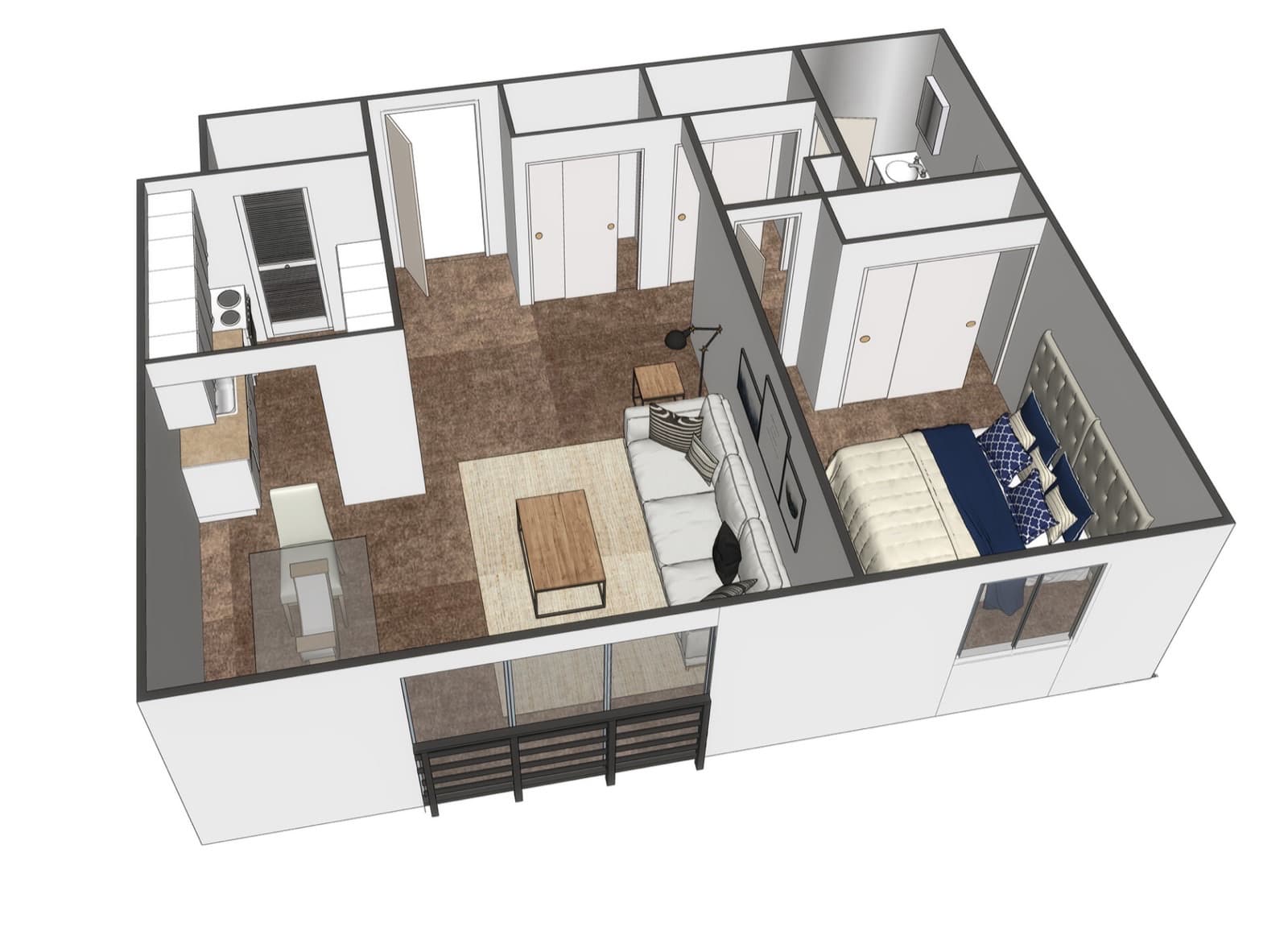 1 Bedroom — Layout A floor plan at Riverstone Apartments