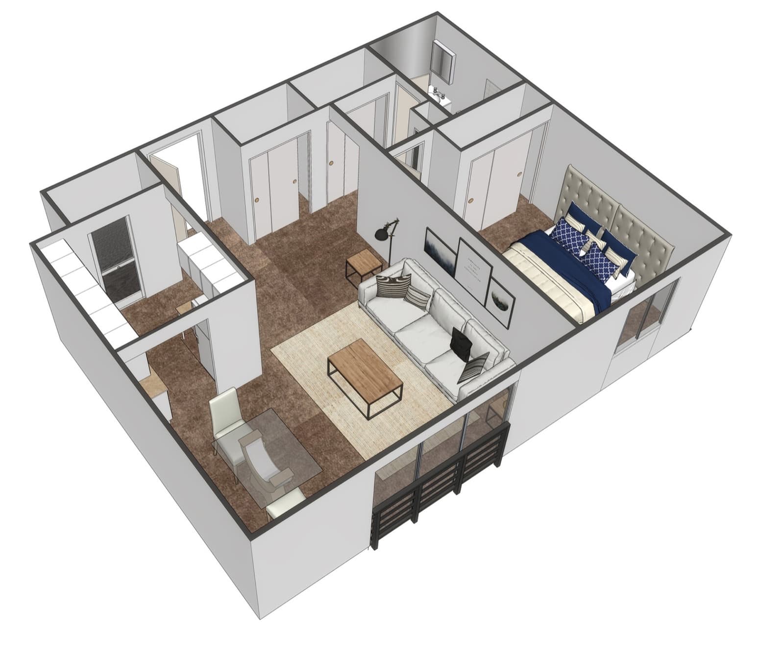 1 Bedroom — Layout B floor plan at Riverstone Apartments